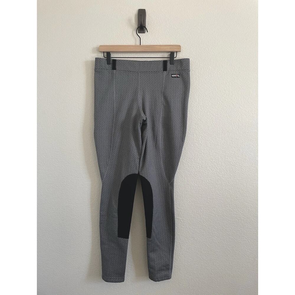 Kerrits Equestrian Riding Pants XL Gray Herringbone Patch Leggings Stretch